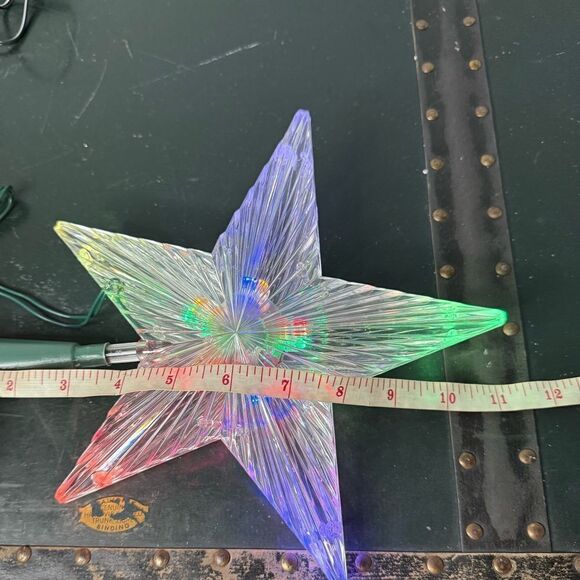 Light Star Tree Topper 8.5" Prism Effect Multi Color - View From Both Sides - Picture 2 of 5